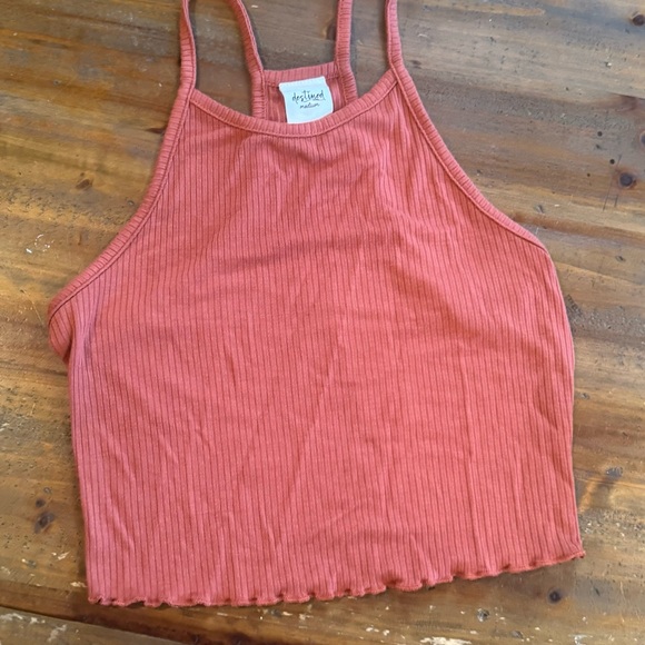 Destined Women's Terracotta Ribbed Cropped Tank Top - Picture 1 of 7